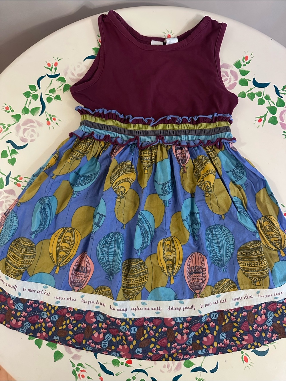Kids Matilda Jane Sleeveless Balloon-Print Dress - Purple Bodice